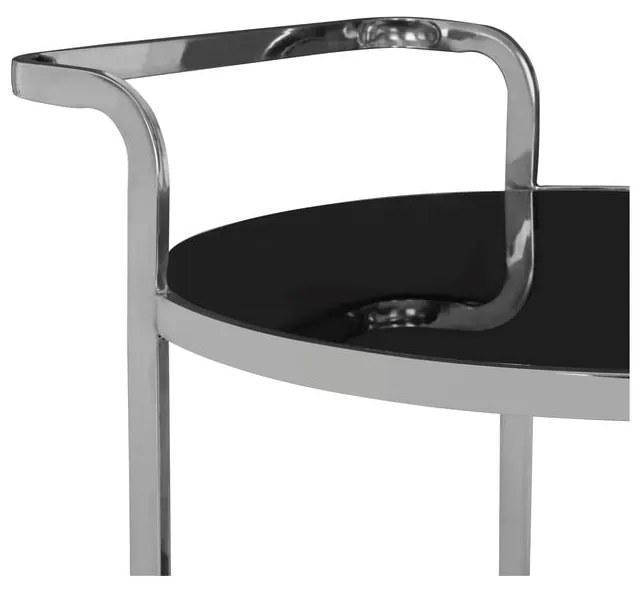 Servírovací stolík na kolieskach so sklenenou doskou ø 50 cm Ackley – Premier Housewares