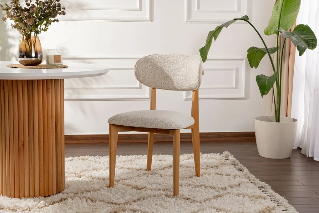 Súprava jedálenských stoličiek Lionte White and Light Oak, 2 ks