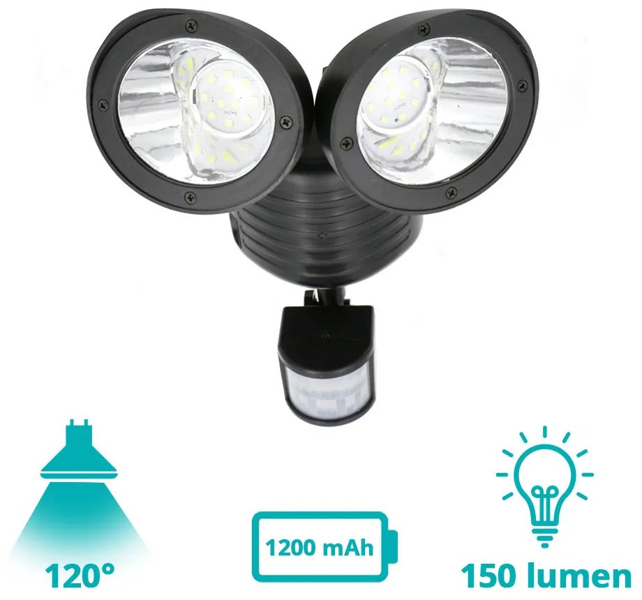 Dvojitá solárna lampa s pohybovým senzorom