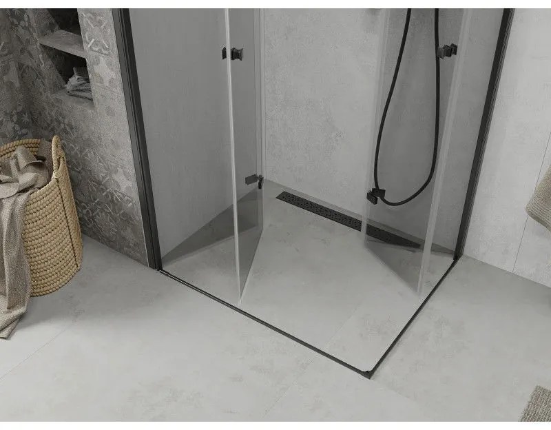 Mexen Lima Duo, sprchový kút 100 (dvere) x 90 (dvere) cm, 6mm číre sklo, čierny profil, 856-100-090-70-00-02