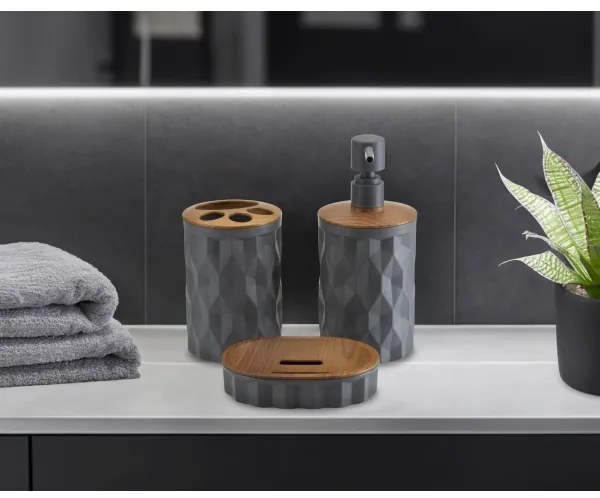 Kúpeľňový set REINA 5 ks antracit/hnedá