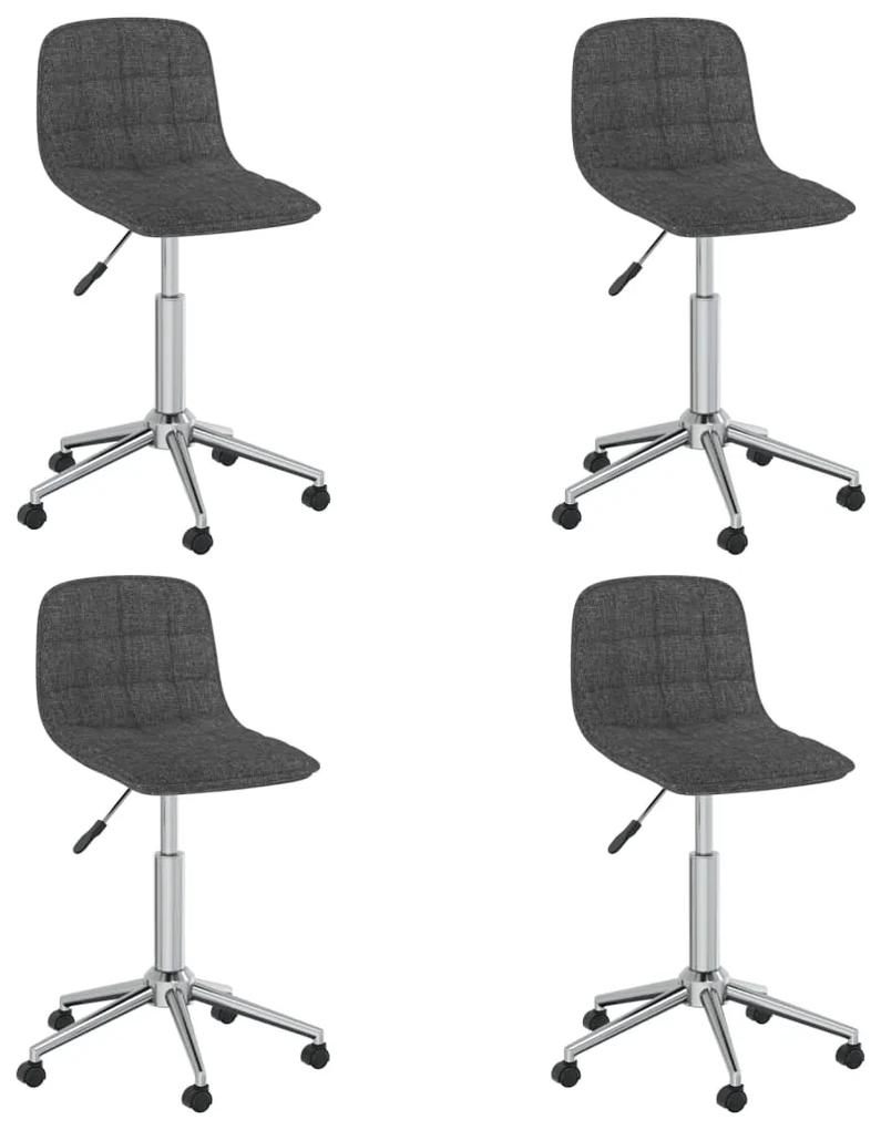3086845 vidaXL Swivel Dining Chairs 4 pcs Dark Grey Fabric (334094x2)