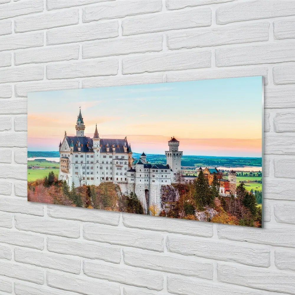 Sklenený obraz Nemecko Castle jeseň Munich 100x50 cm