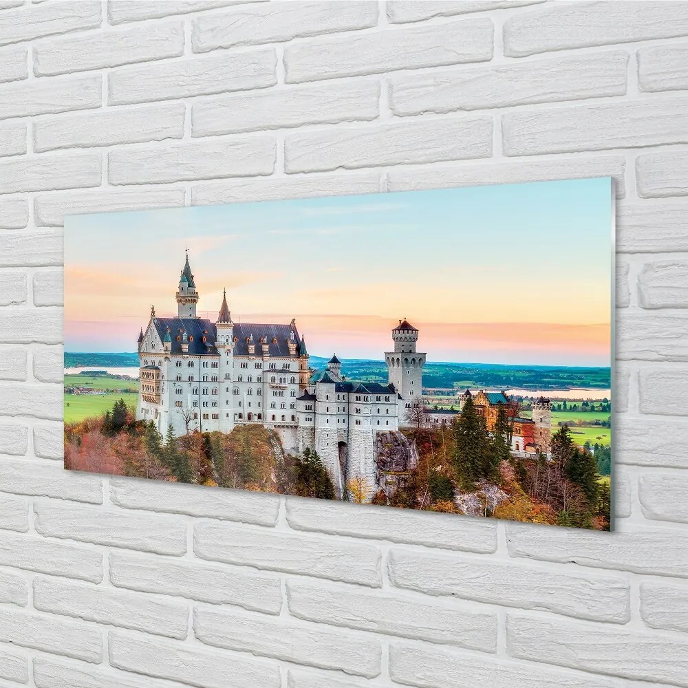 Sklenený obraz Nemecko Castle jeseň Munich 140x70 cm