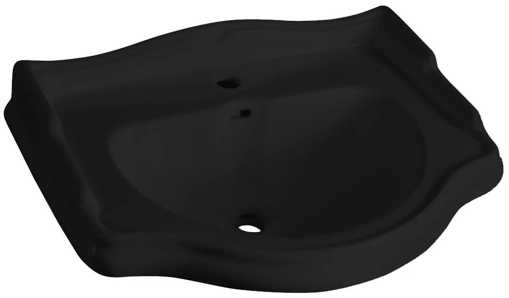 Kerasan Kerasan, RETRO keramické umývadlo 69x52cm, čierna matná, 104631