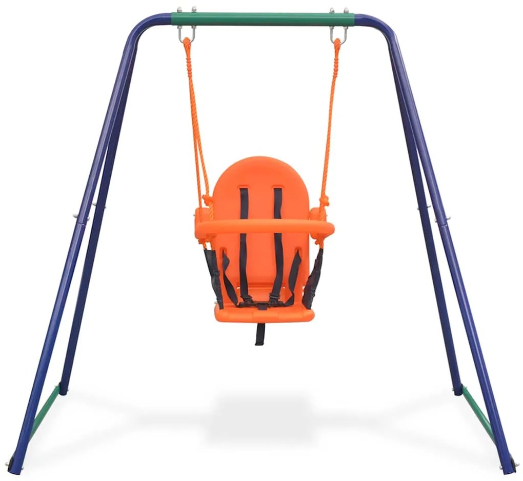 Jednomiestna hojdačka a hojdačka pre batoľatá 2 v 1, oranžová