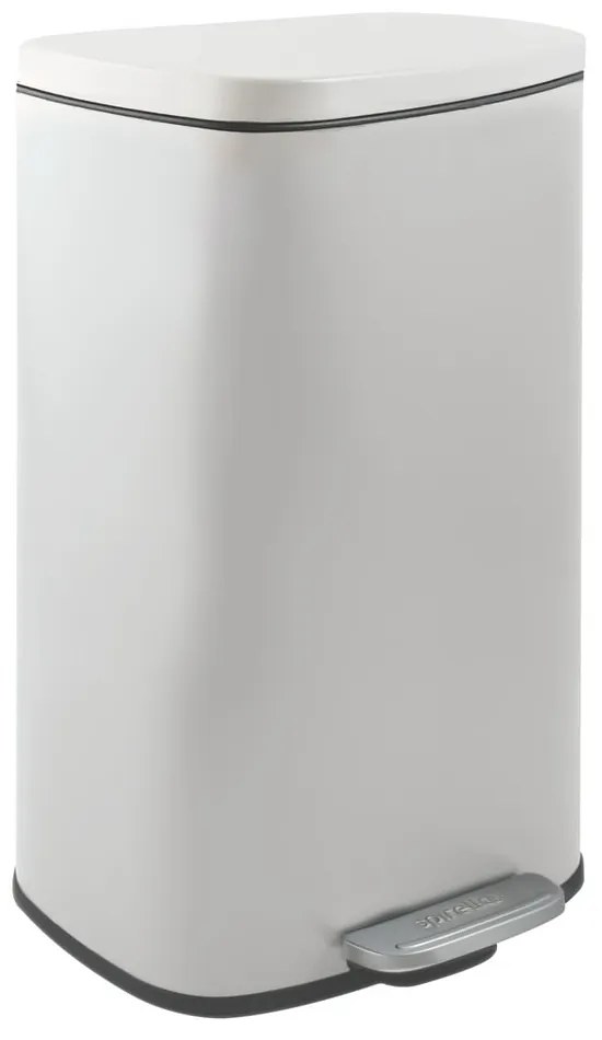 Matne biely nášľapný oceľový odpadkový kôš 50 l Akira – Spirella