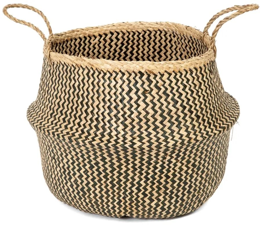 Úložný košík z morskej trávy Compactor Zic Zac, ⌀ 45 cm