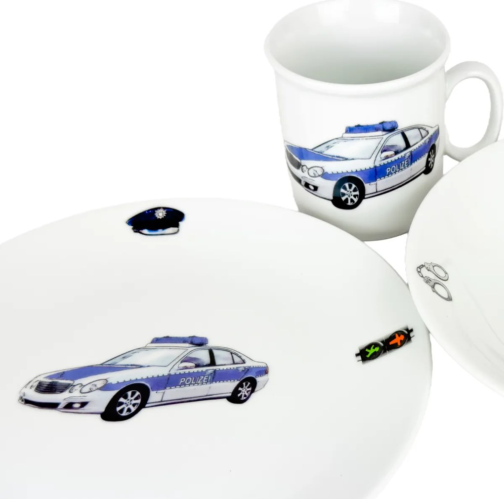 Thun 3-dielna detská jedálenská súprava Polícia