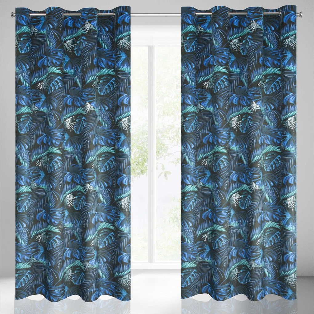 ZATEMŇOVACÍ ZÁVES NA KRÚŽKOCH LAZUR 140X250 CM VZOROVANÁ