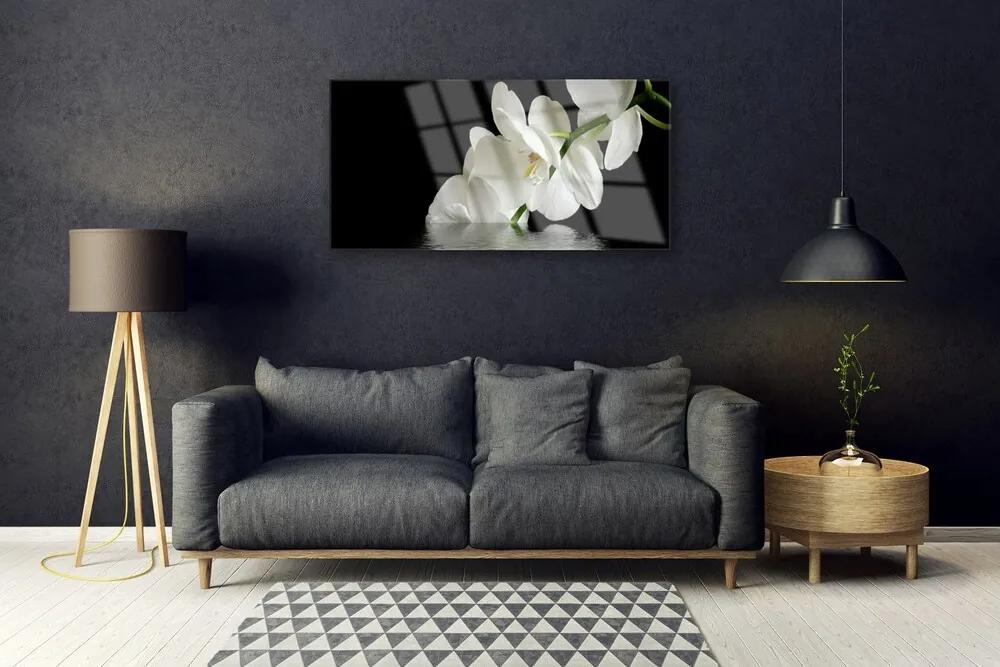 Skleneny obraz Orchidea vo vode kvety 125x50 cm