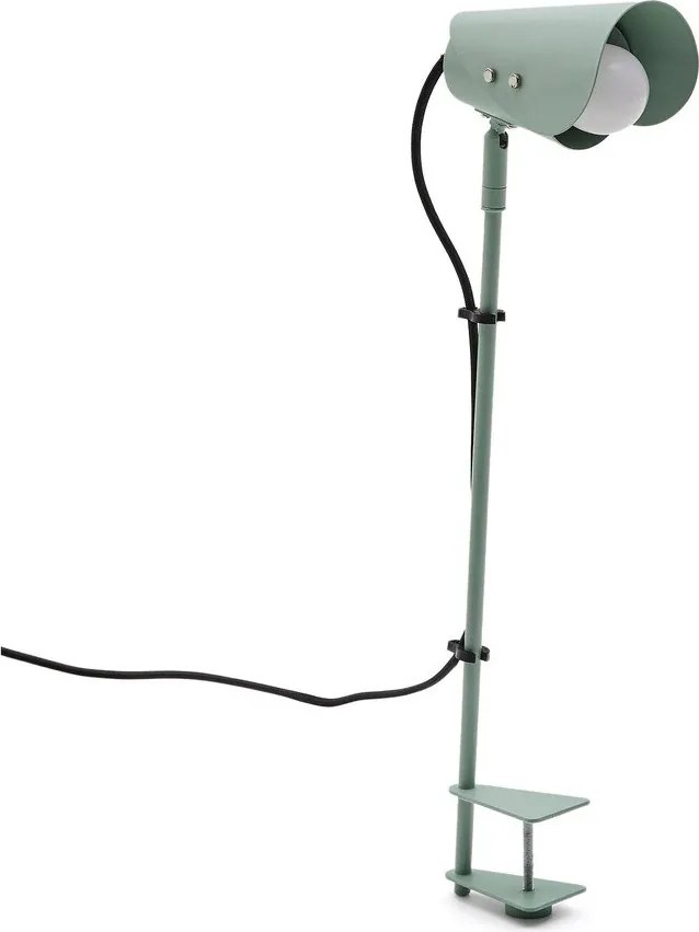 Zelená kovová stolová lampa s klipom (výška 51 cm) Jula – Kave Home