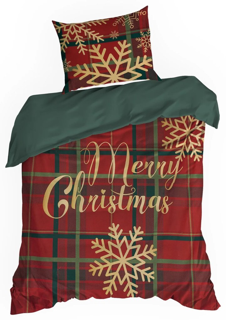 VIANOČNÉ RENFORCÉ OBLIEČKY ESTRELLA 140X200 CM, 1 KS 70X80 CM VZOROVANÉ