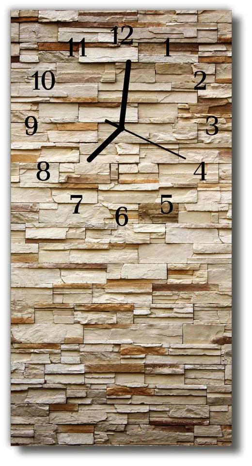 Nástenné hodiny vertikálne Dekoratívne béžovej kamene 30x60 cm