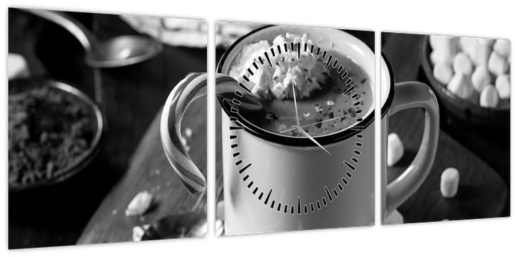 Obraz - Vianočná horúca čokoláda (s hodinami) (90x30 cm)