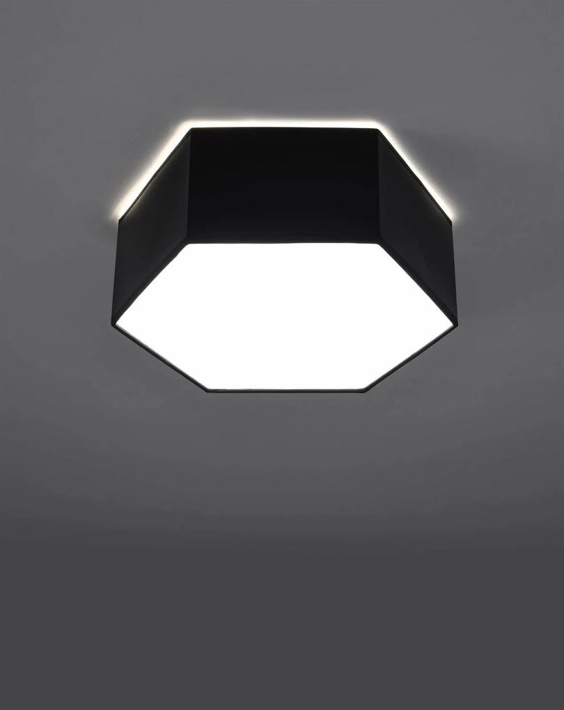 Stropné svietidlo Sunde, 1x čierne plastové tienidlo, (biely plast)