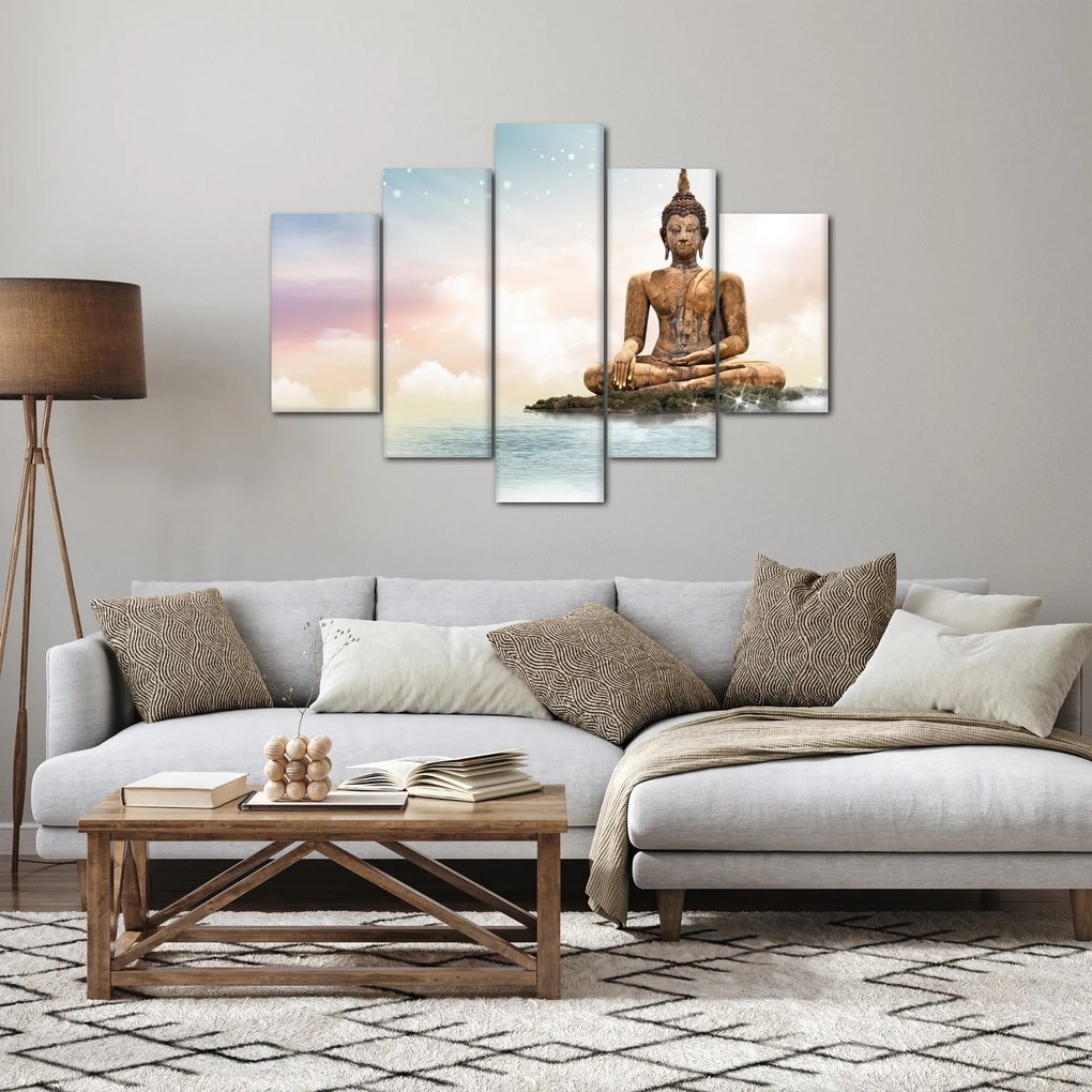Obraz - Budha dozerajúci na zemi (150x105 cm)