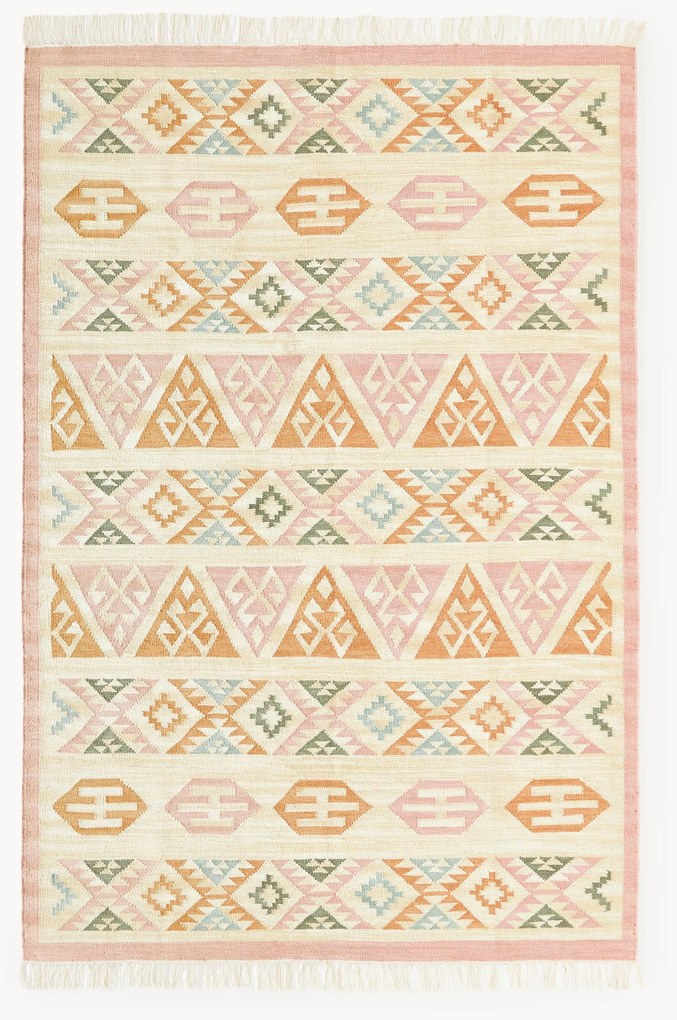 Ručne tkaný vlnený kelímový koberec Anisa