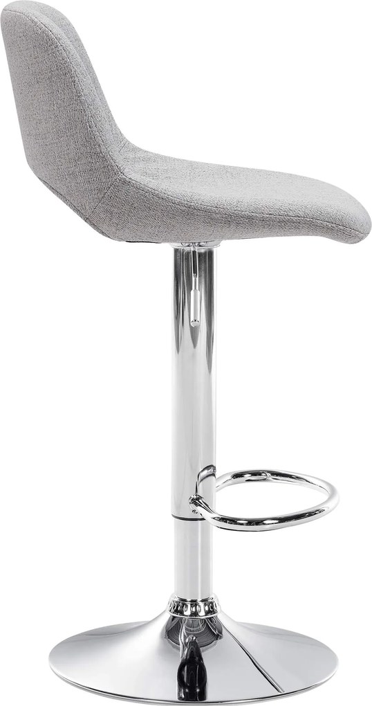 Barová stolička Camden - látka, chróm rám - Svetlo sivá