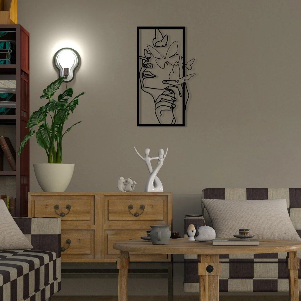 Nástenná dekorácia Butterfly Face Female čierna