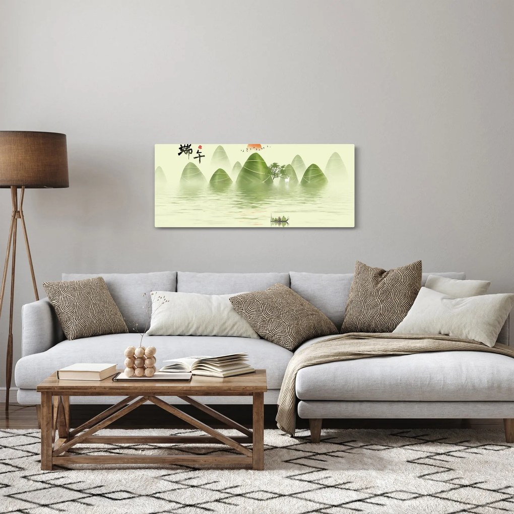 Obraz - Údolie zelených hôr (120x50 cm)