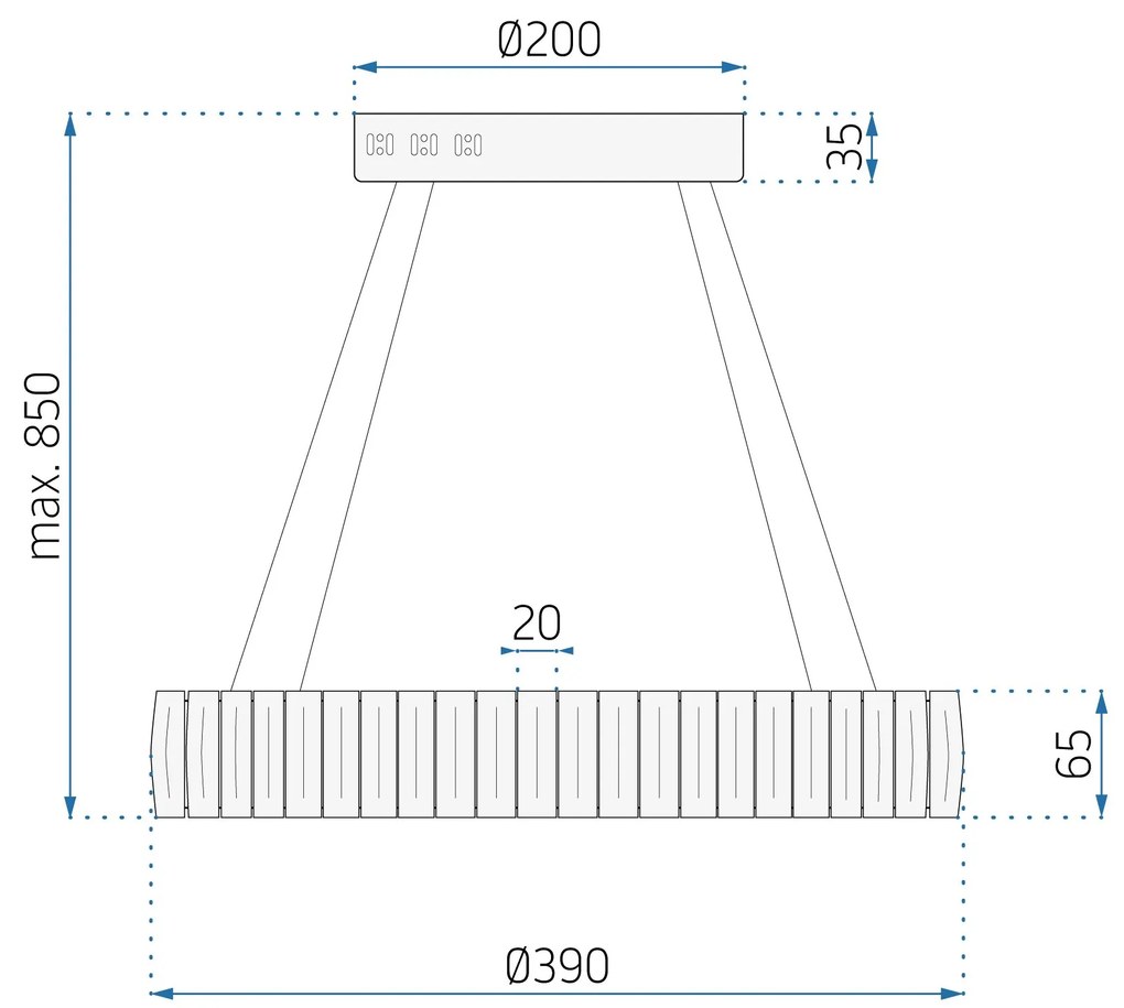 Toolight Toolight, Krištáľové LED závesné svietidlo APP1040-CP + diaľkové ovládanie, chrómová, OSW-09473