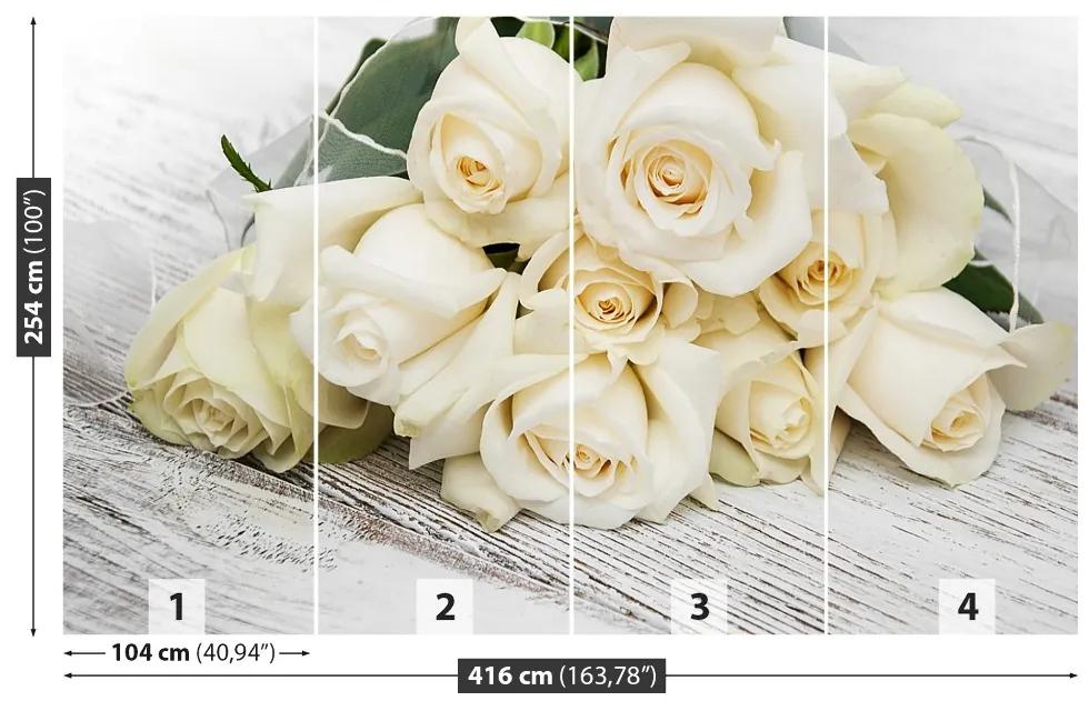 Fototapeta Vliesová Biele ruže 250x104 cm
