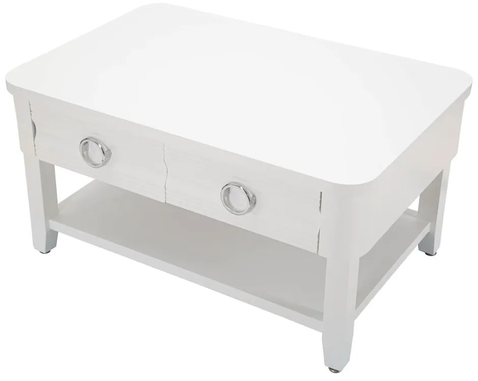 Biely konferenčný stolík z jedľového dreva 60x90 cm Shine – Mauro Ferretti