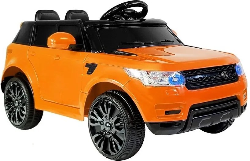 LEAN CARS Elektrické autíčko HL1638 pre deti LED MP3 ovládač oranžové