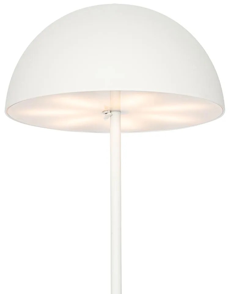Vonkajšia stojaca lampa biela nabíjateľná 3-stupňovo stmievateľná - Keira