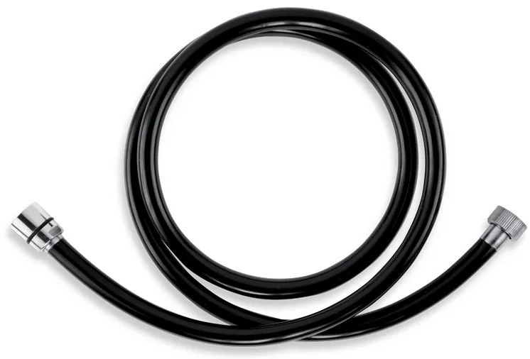 Novaservis - sprchová hadica plastová 150 cm čierna-chróm, PVC/150,5