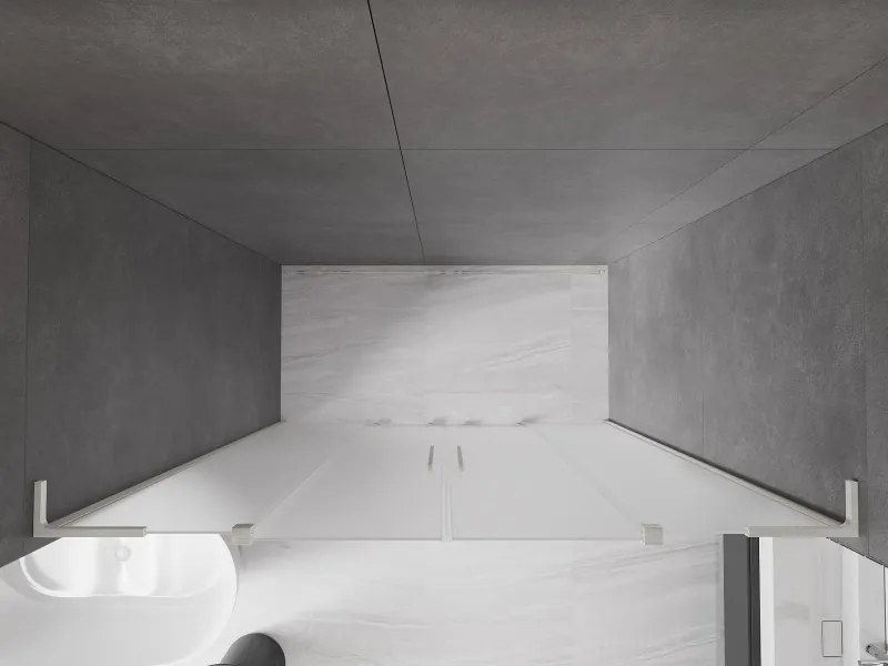 Mexen Velar L Duo, posuvné sprchové dvere do otvoru 180 cm, 8mm sklo námraza, brúsená oceľ, 871-180-003-32-97