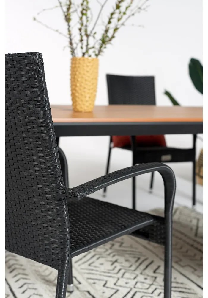 Čierna záhradná stolička z umelého ratanu Bonami Essentials Paris