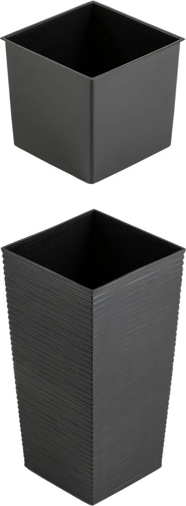 Plastový kvetináč Porto Riflo 46x25x25 cm čierny