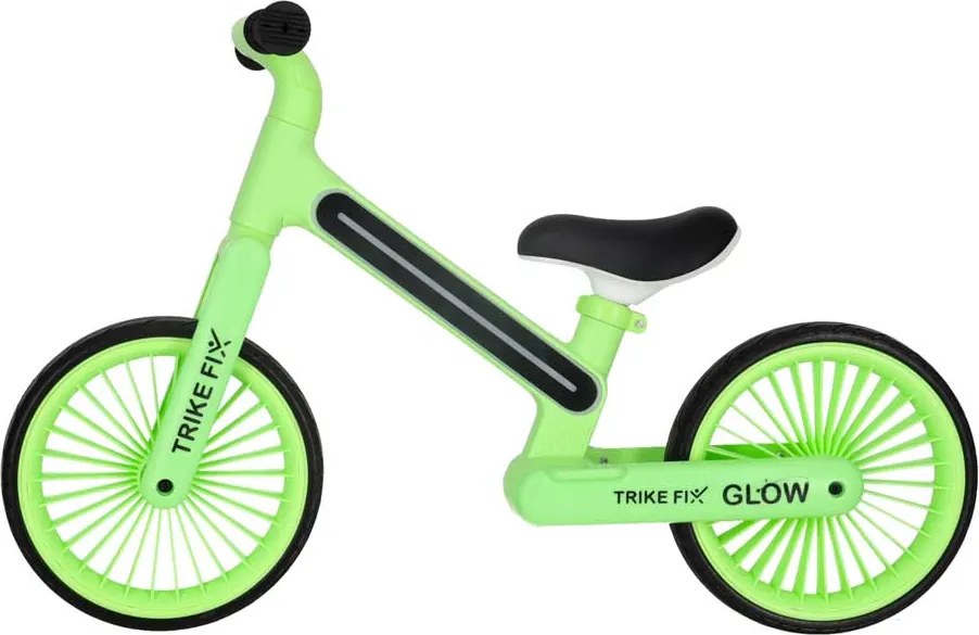KIK Trike Fix Glow detský bežecký bicykel s RGB LED, neónovo zelený