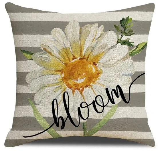 Obliečka na vankúš BLOOM 45x45 cm, sivá