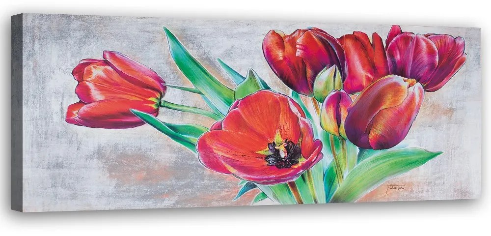 Gario Obraz na plátne Kytica červených tulipánov Rozmery: 150 x 50 cm