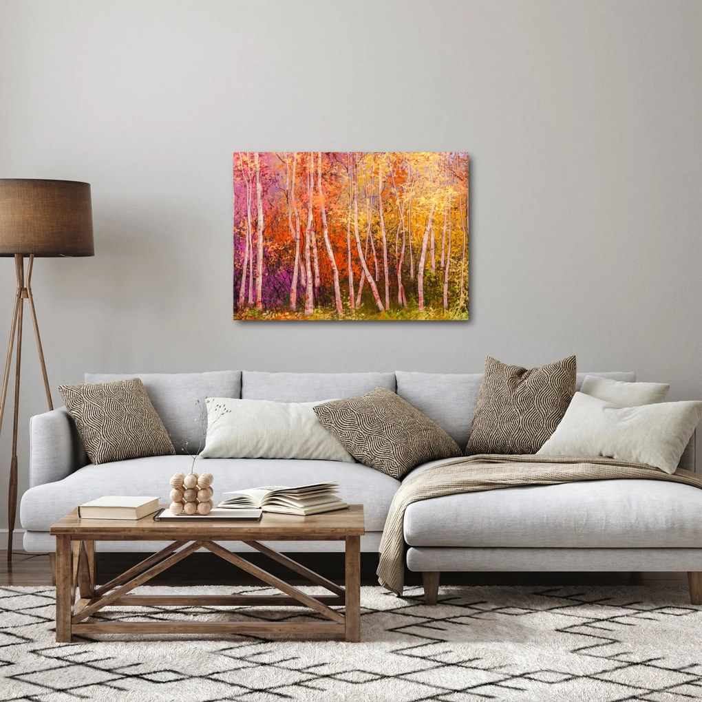Obraz farebného lesa (70x50 cm)