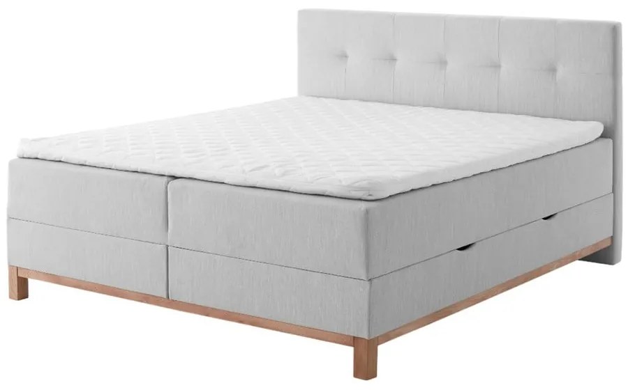 Svetlosivá boxspring posteľ s úložným priestorom 180x200 cm Catania - Meise Möbel