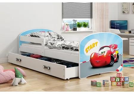 Detská posteľ LUKI 1 160x80 cm Bílá Cars