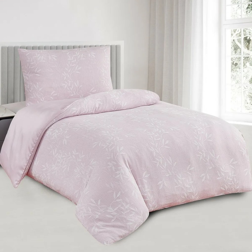 Žakárové povlečení Alabama růžová , 140 x 200 cm,70 x 90 cm