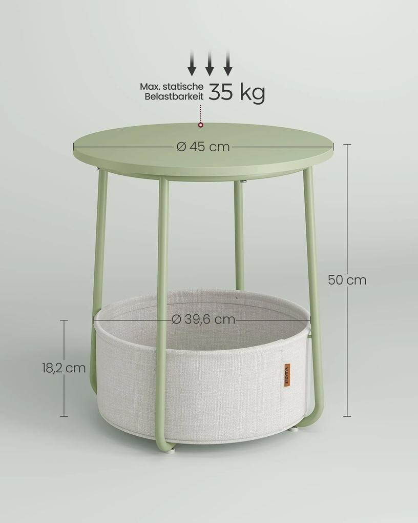 Odkládací stolek Vasagle Moris zelený/béžový