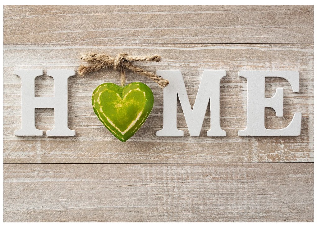 Artgeist Fototapeta - Home Heart (Green) Veľkosť: 100x70, Verzia: Standard