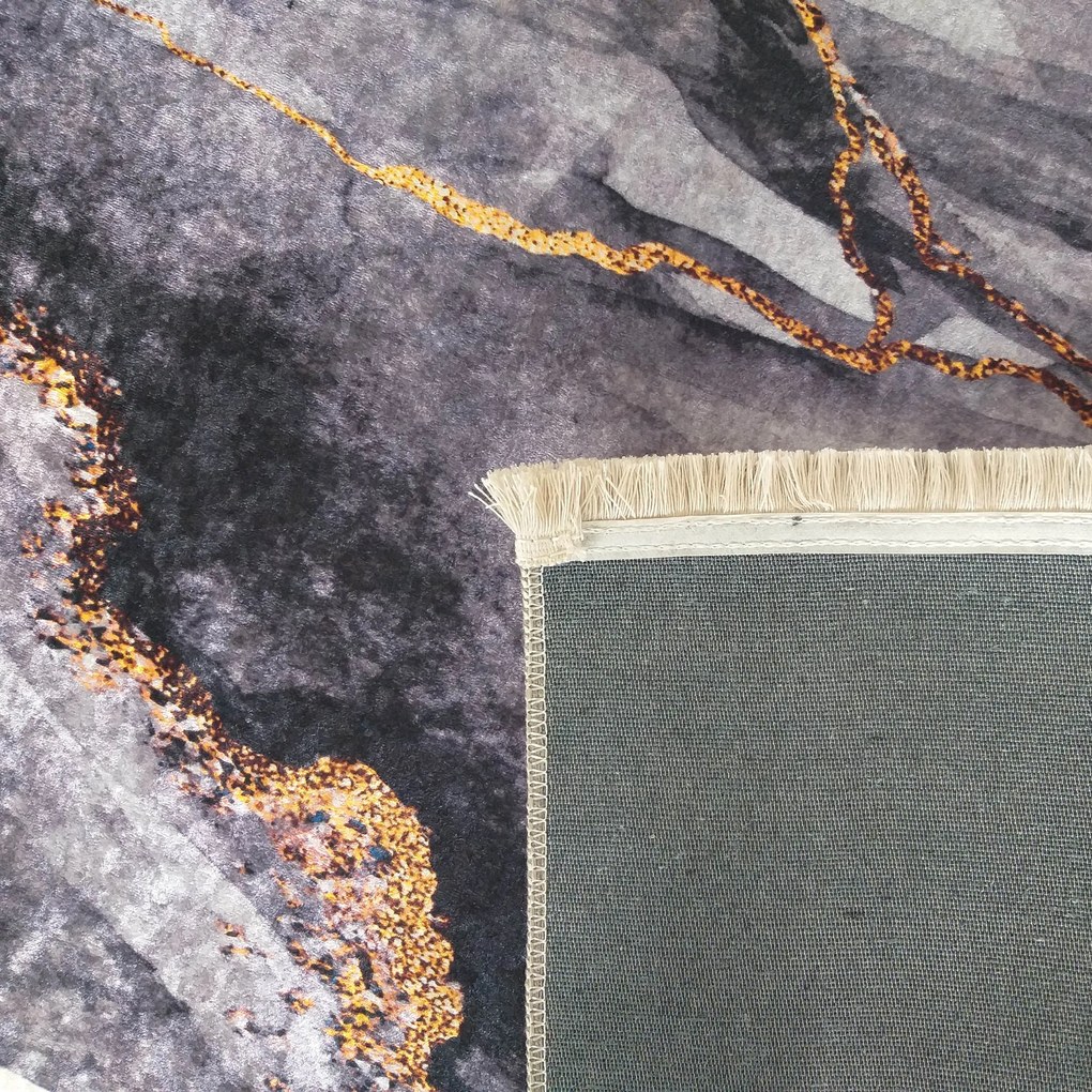 DY Tmavosivý koberec s mramorovým vzorom Horeca-New 118S Rozmer: 180x280 cm