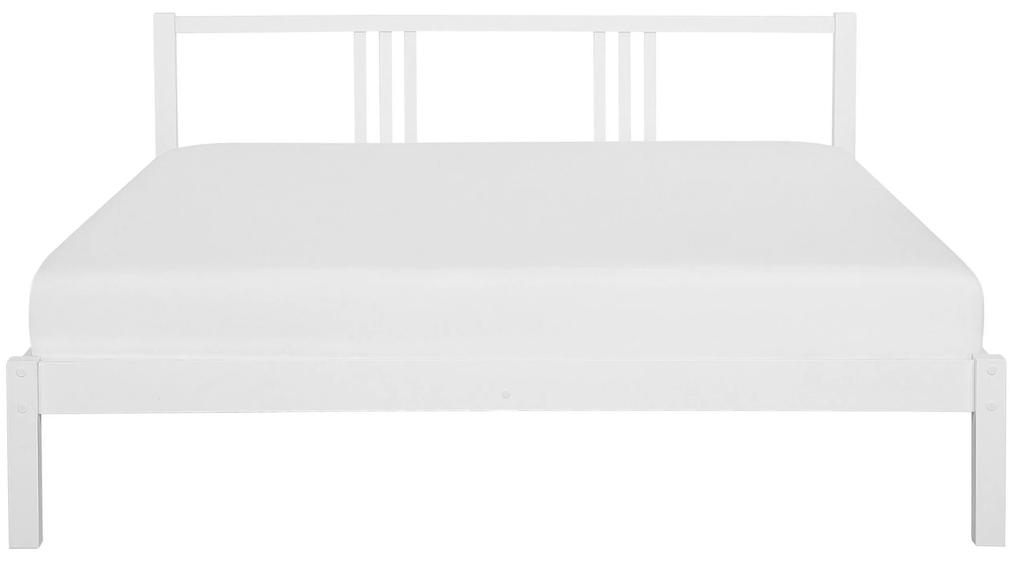 Drevená posteľ 180 x 200 cm biela VANNES Beliani
