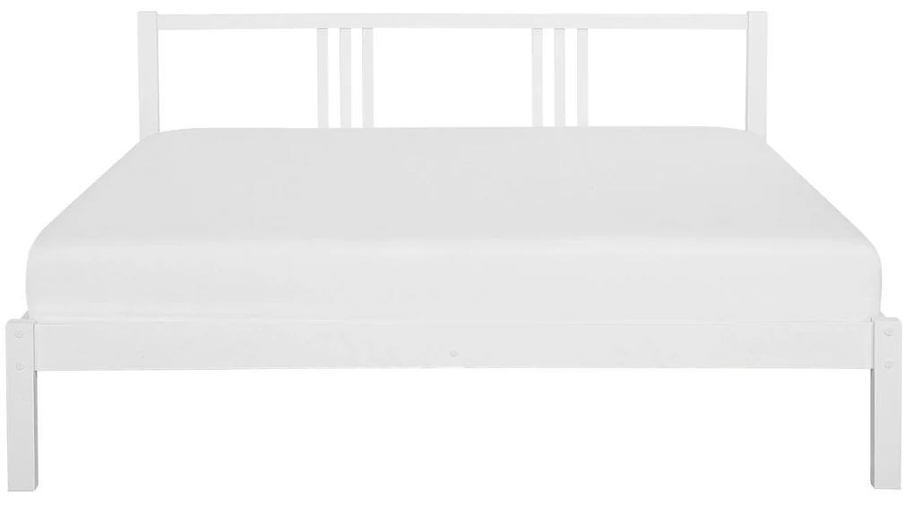 Drevená posteľ 180 x 200 cm biela VANNES Beliani