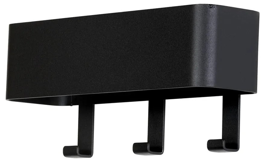 Čierny kovový nástenný vešiak s poličkou Dax Play – Spinder Design