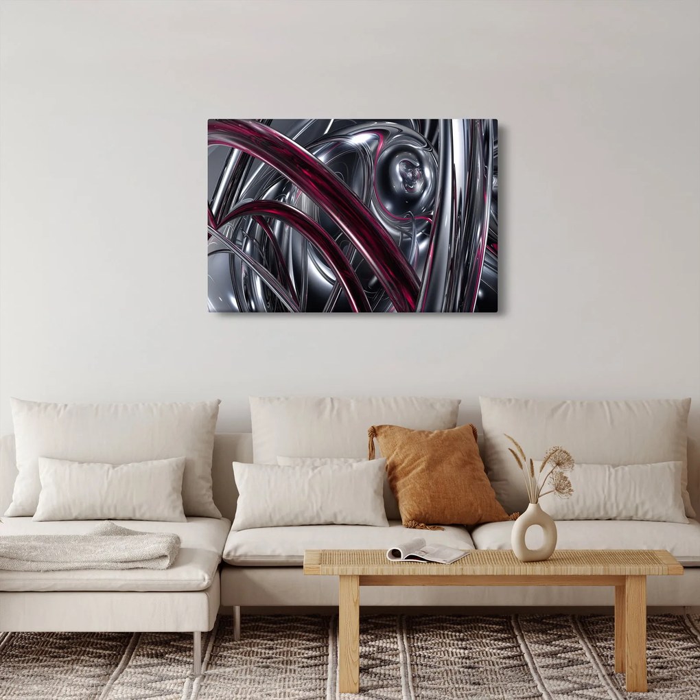 Obraz sivej abstrakcie (90x60 cm)