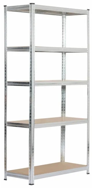 Kovový regál 90x40x180 cm strieborný