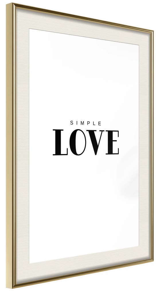 Artgeist Plagát - Simple Love [Poster] Veľkosť: 20x30, Verzia: Čierny rám s passe-partout